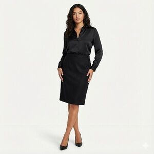 Liz Claiborne Career Wool Skirt Black Size 12